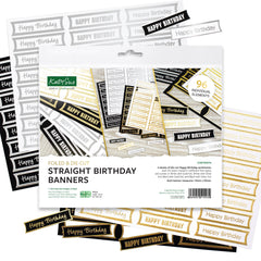 Foiled Birthday Straight Banners Selection, Pack of 4-1