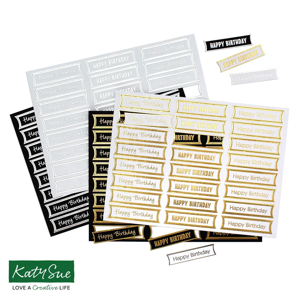 Foiled Birthday Straight Banners Selection, Pack of 4-3