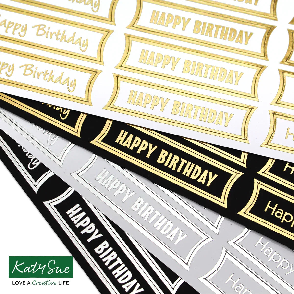 Foiled Birthday Straight Banners Selection, Pack of 4-4