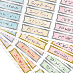 Foiled Pastel Birthday Banners Selection, 4 Sheets-4