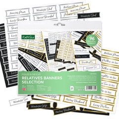 Foiled Relatives Banners Selection, 96 Sentiments-1