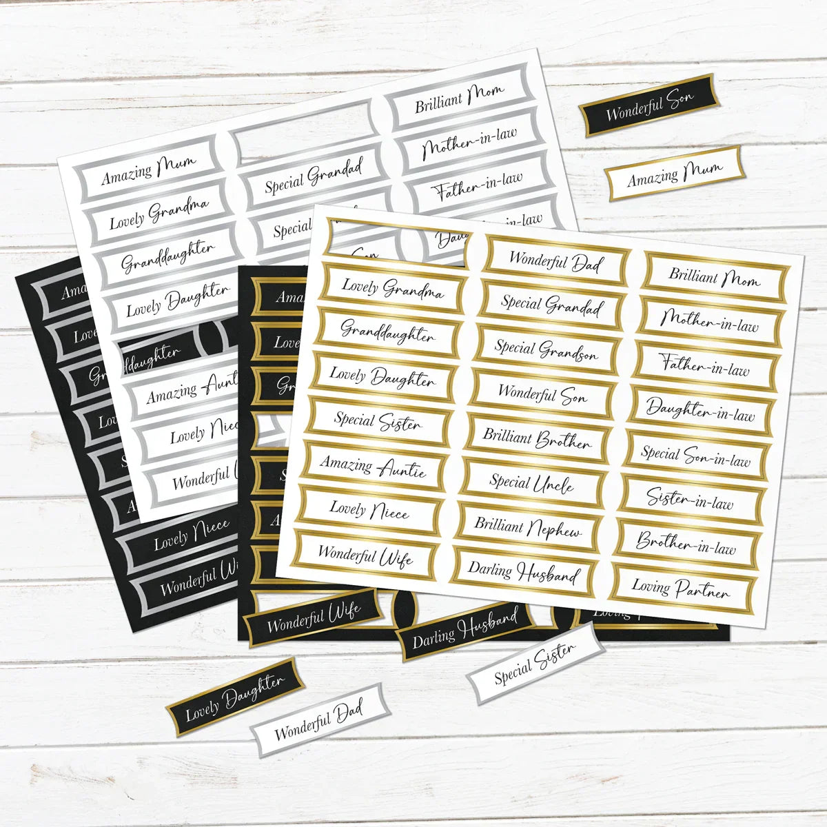 Foiled Relatives Banners Selection, 96 Sentiments-3