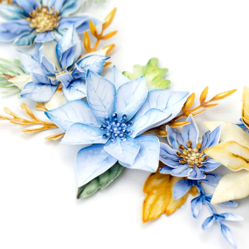 Winter Blooms, Die Cut Flowers & Leaves, 12 sheets-4