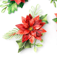 Traditional Christmas, Die Cut Flowers & Leaves, 12 sheets-4
