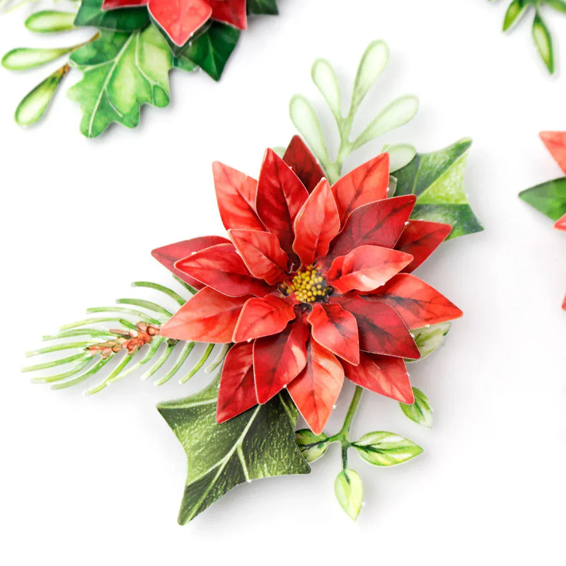 Traditional Christmas, Die Cut Flowers & Leaves, 12 sheets-4