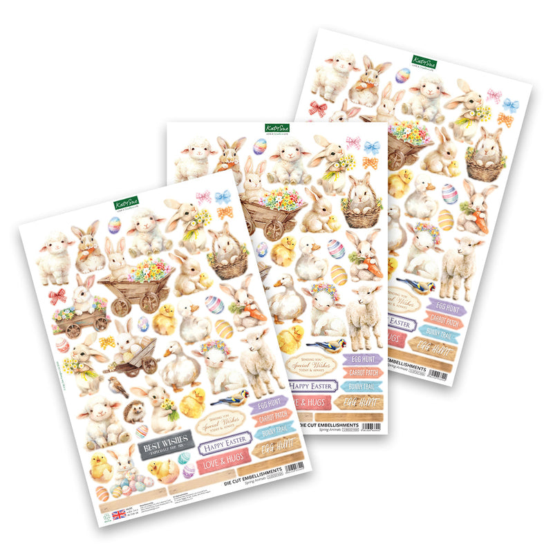 Spring Animals Die Cut Embellishments, 3 sheets-1