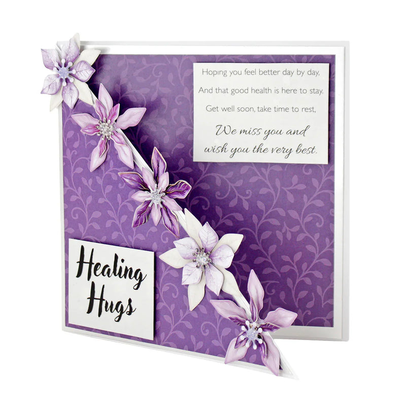 Dusky Violet Blooms, Die Cut Flowers & Leaves, 12 sheets-12