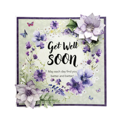 Dusky Violet Blooms, Die Cut Flowers & Leaves, 12 sheets-7