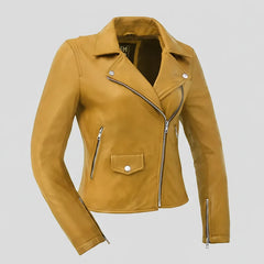 Women’s Lightweight Leather Fashion Jacket | Soft Naked Cowhide Casual Moto Style-6