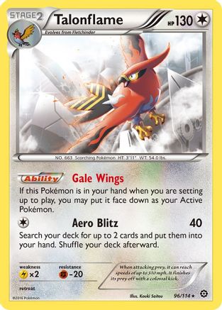 Talonflame 96/114 - XY  Steam Siege Reverse Holofoil-1