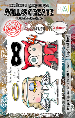 AALL and Create - A7 Stamp Set - Angel and Devil-1