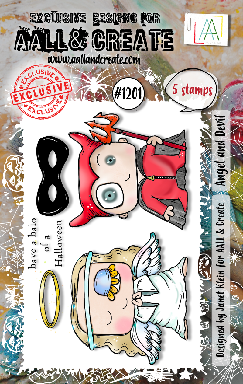 AALL and Create - A7 Stamp Set - Angel and Devil-1