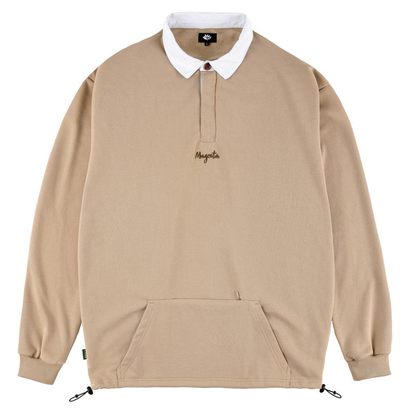 Magenta 'Smash Pouch Polo' L/S - Beige-1