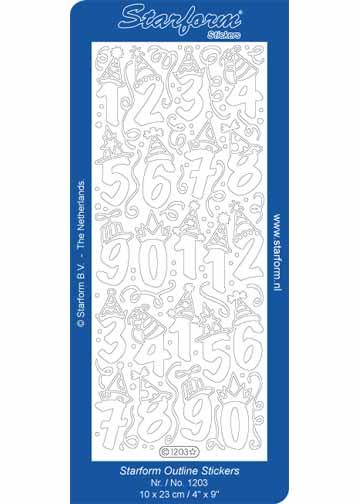 Deco Stickers - Numbers with Party Hats-1