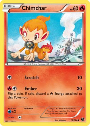 Chimchar 18/114 - XY  Steam Siege Reverse Holofoil-1