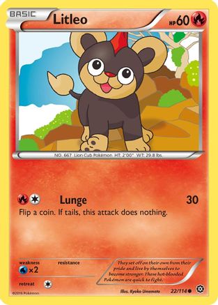 Litleo 22/114 - XY  Steam Siege Reverse Holofoil-1