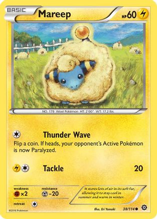 Mareep 38/114 - XY  Steam Siege Reverse Holofoil-1