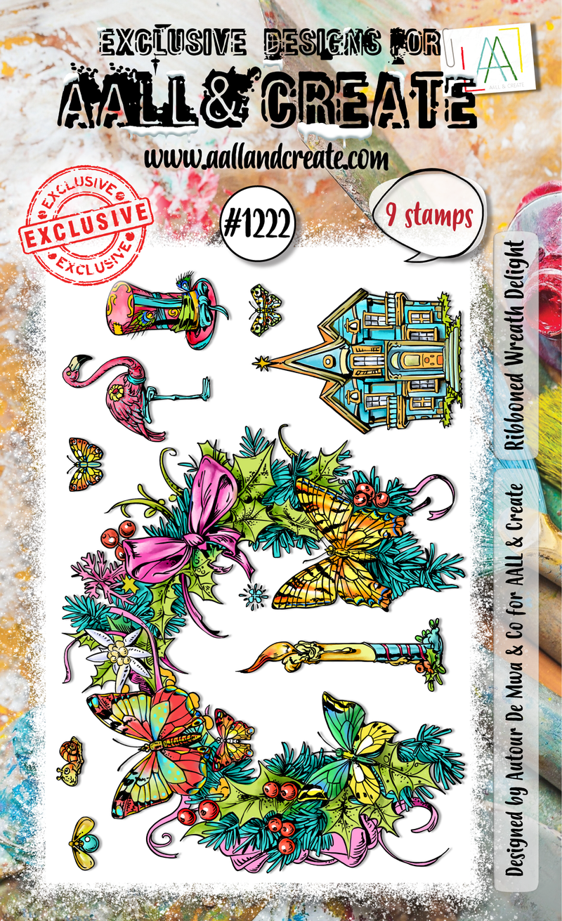 AALL and Create - A6 Stamp Set - Ribboned Wreath Delight-1