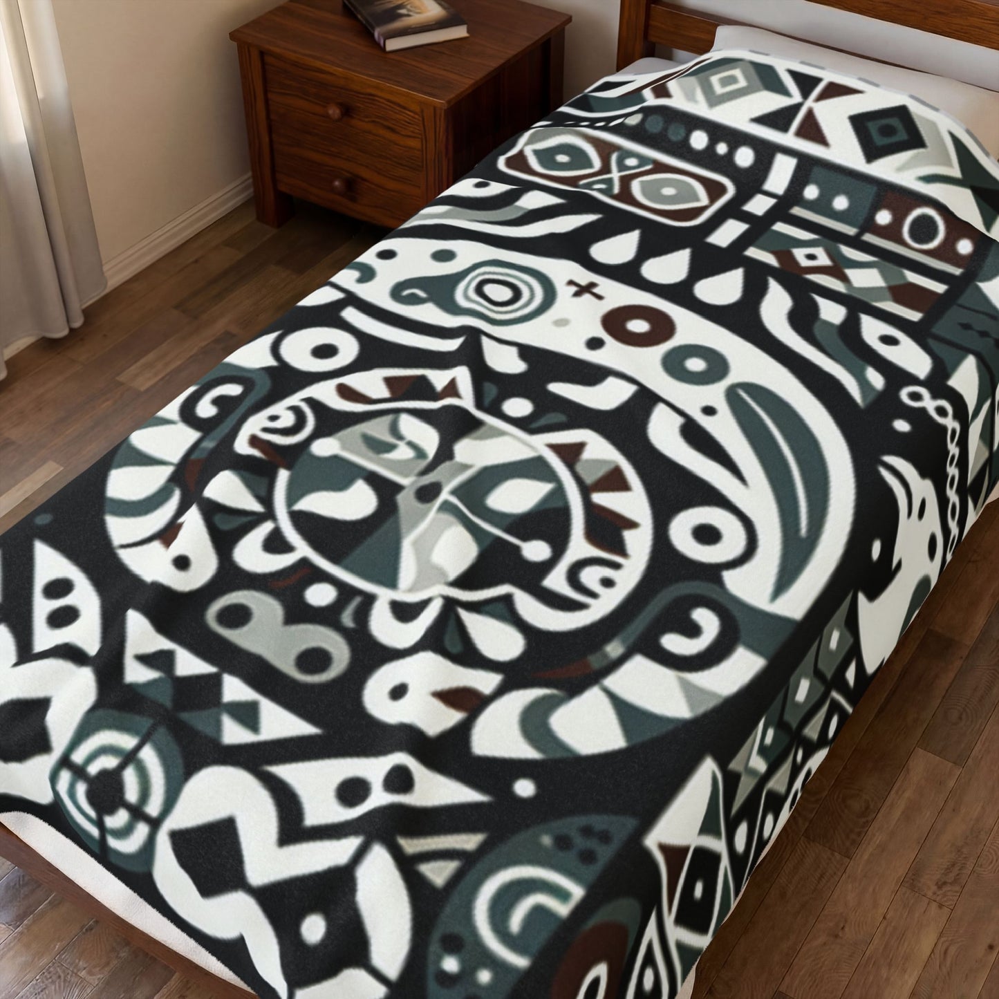 Abstract Pattern Velveteen Throw Blanket