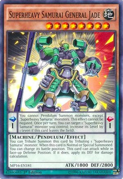 Superheavy Samurai General Jade (MP16-EN181) - 2016 Mega-Tins Mega Pack 1st Edition-1