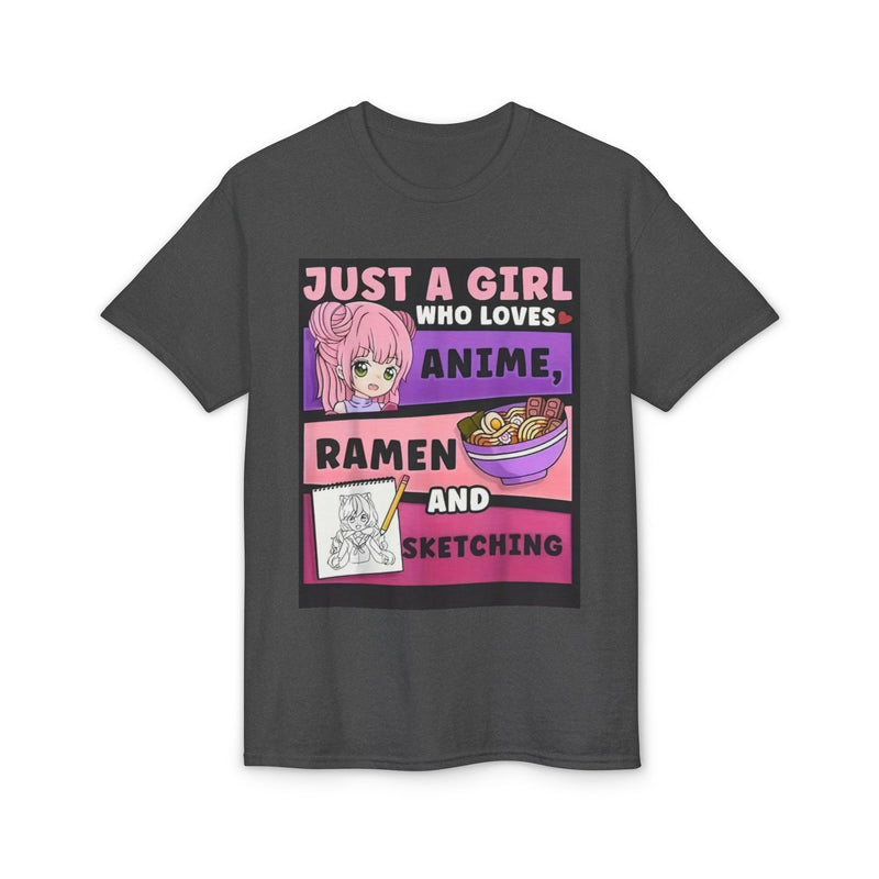 "Just a Girl Who Loves Anime Ramen and Sketching" T-Shirt-10