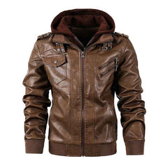 Men's Motorcycle-Style PU Leather Jacket-1