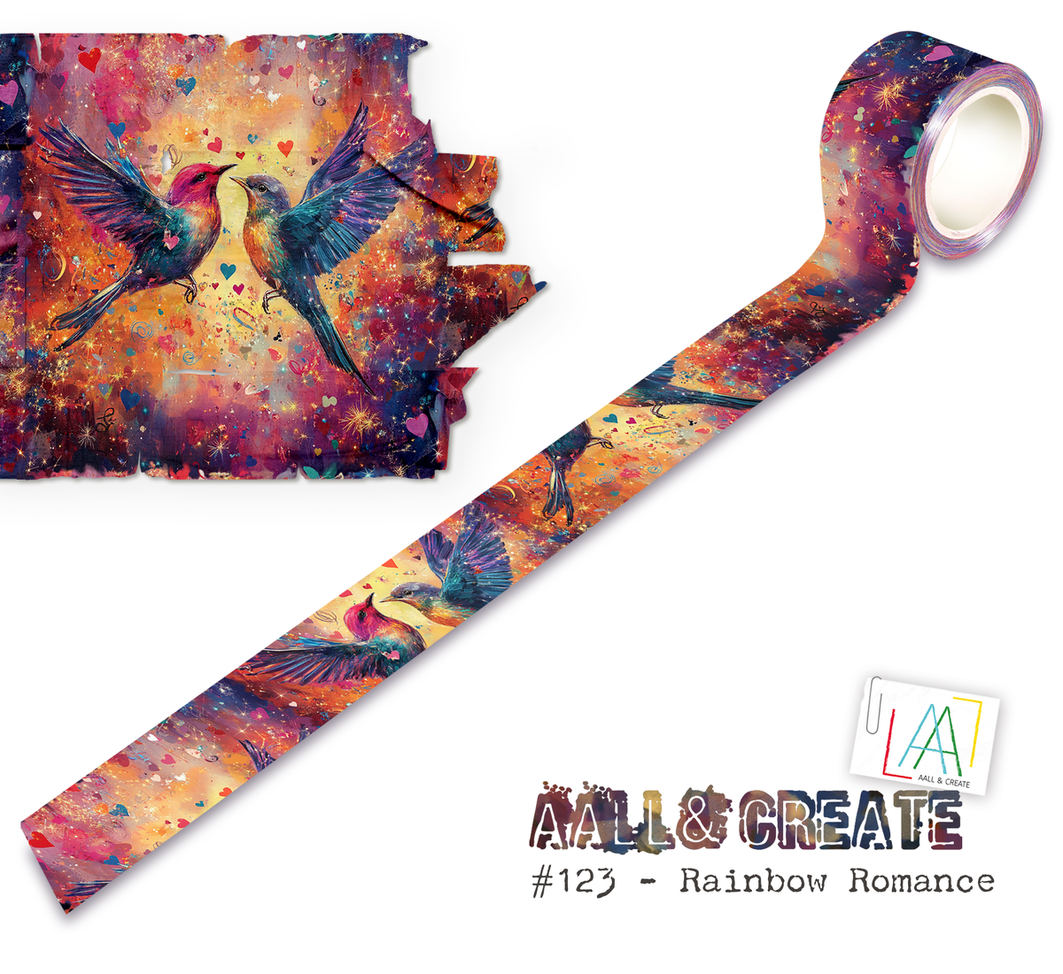 AALL and Create - Washi Tape 25mm x 10m - Rainbow Romance (Layer-It-Up!)-1