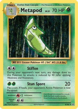 Metapod 4/108 - XY  Evolutions Reverse Holofoil-1