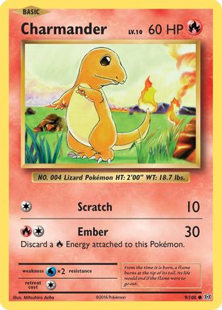 Charmander 9/108 - XY  Evolutions Reverse Holofoil-1