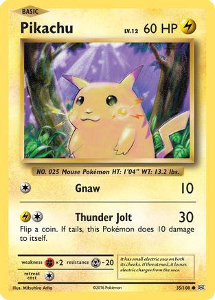 Pikachu 35/108 - XY  Evolutions Reverse Holofoil-1