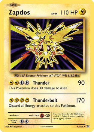 Zapdos 42/108 - XY  Evolutions Holofoil-1