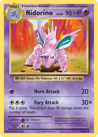 Nidorino 44/108 - XY  Evolutions Reverse Holofoil-1