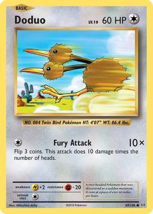 Doduo 69/108 - XY  Evolutions Reverse Holofoil-1