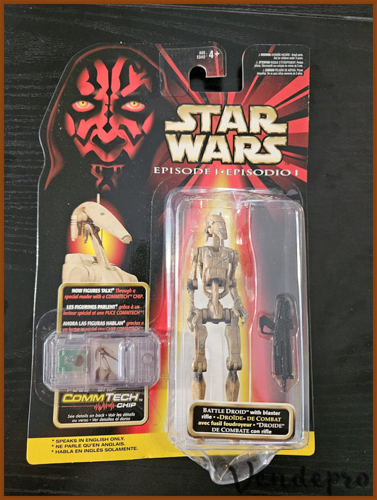 Star Wars Episode I – Battle Droid ("Dirty" Variant, English CommTech Chip) (UPC: 076281840925)