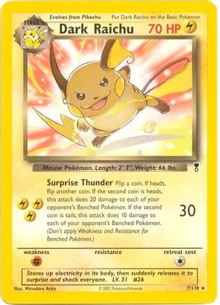 Dark Raichu - 7/110 (WotC Legendary Collection) - Deck Exclusives-1