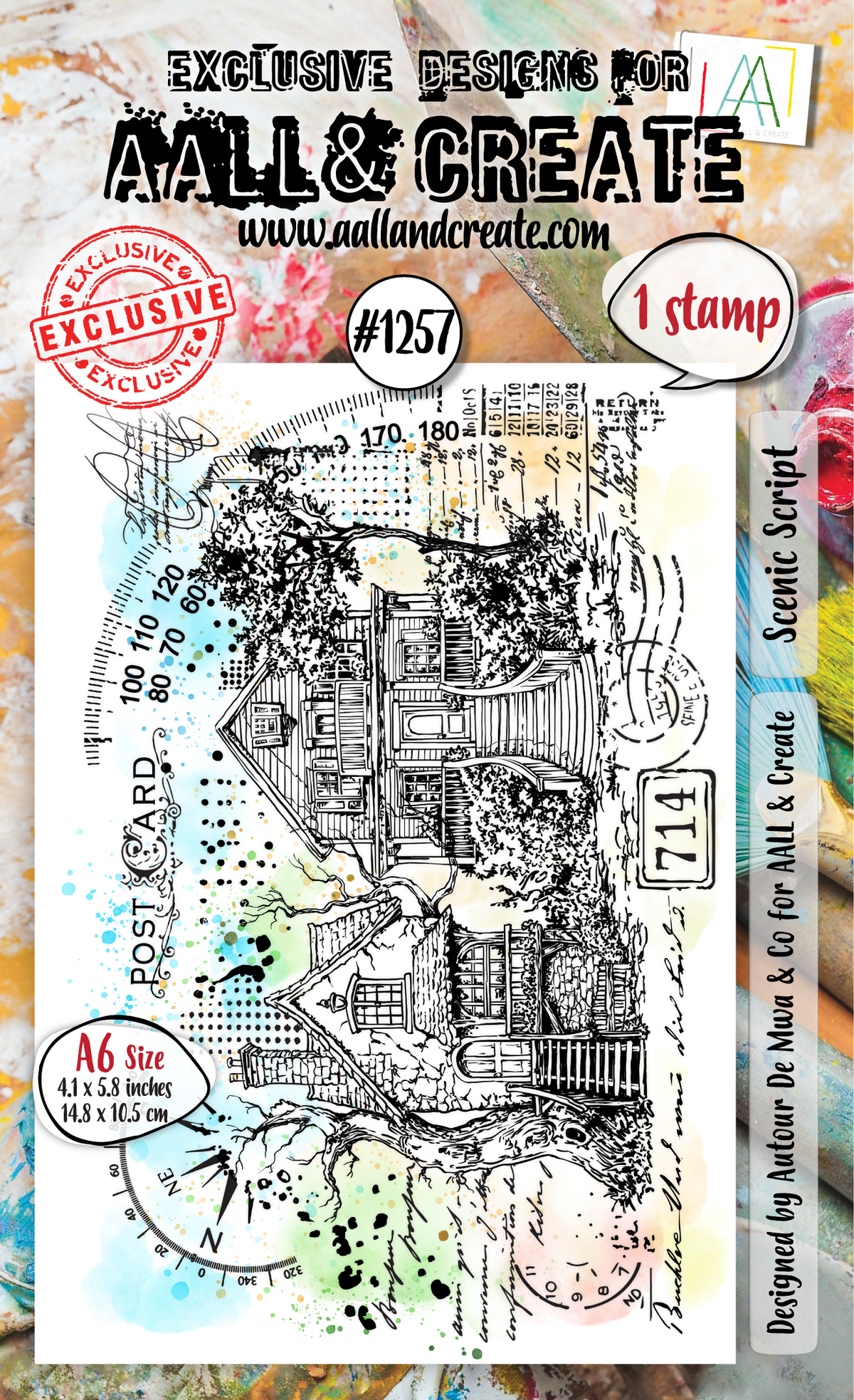 AALL and Create - A6 Stamp Set - Scenic Script-1