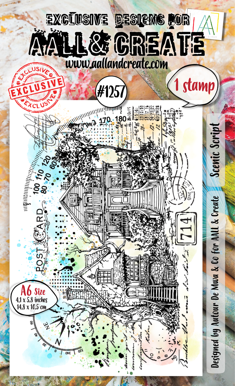 AALL and Create - A6 Stamp Set - Scenic Script-1