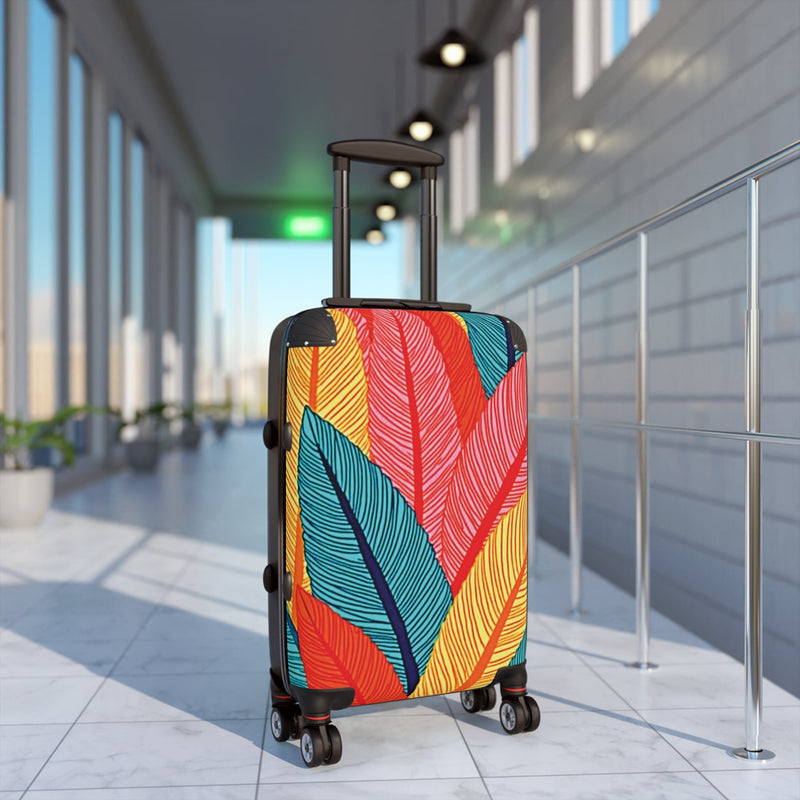 Colorful Tropical Feather Suitcase - Vibrant Travel Luggage-4