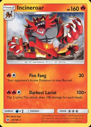 Incineroar 26/149 - SM Base Set-1