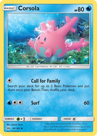 Corsola 36/149 - SM Base Set Reverse Holofoil-1
