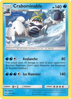 Crabominable 43/149 - SM Base Set Reverse Holofoil-1