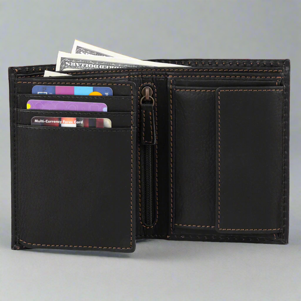 MET Men's Upright Coin Leather Wallet-2