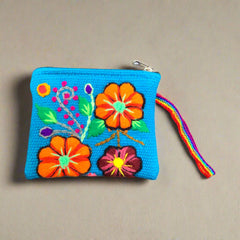 Sky Blue Embroidered Handmade Coin Purse-1