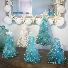 Blue Christmas Tree - DIY Holiday Tabletop Decoration-1