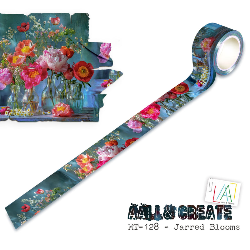 AALL and Create - Rouleau de Masking Tape 25mm x 10m - Jarred Blooms (Superpositions !)-1