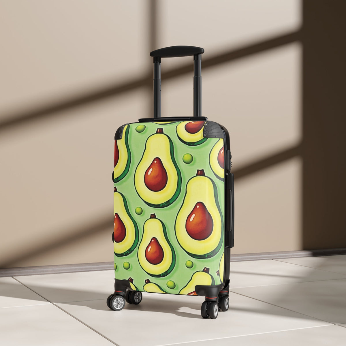 Avocado Pattern Suitcase – Colorful Fruit Print Carry-On Luggage-5
