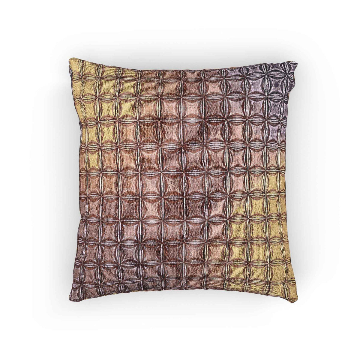 Geometric Woven Pillow | Square Grid Pattern, Textured Boho Throw Pillow-8