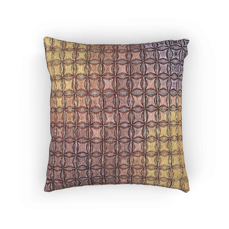Geometric Woven Pillow | Square Grid Pattern, Textured Boho Throw Pillow-8