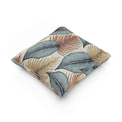 Tropical Leaf Woven Pillow | Blue Teal Rust Decorative Throw Pillow-8