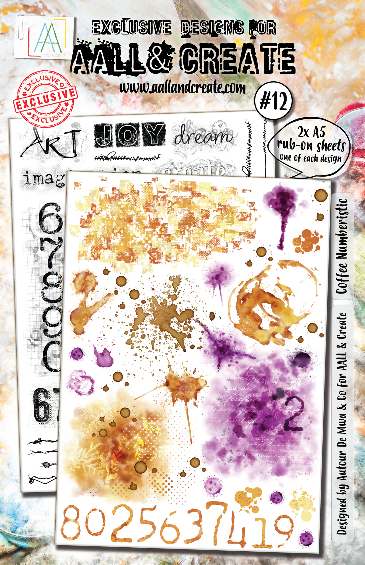 AALL and Create - A5 Rub-Ons - Coffee Numberistic-1